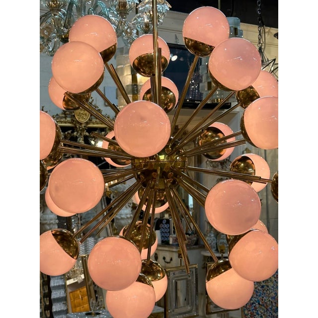 Murano Pink Glass Globe Sputnik Chandelier Chairish