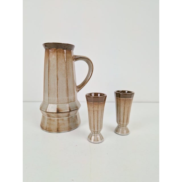 Cubist Studio Pottery Pitcher and Cups, 1950s, Set of 3 For Sale - Image 6 of 6