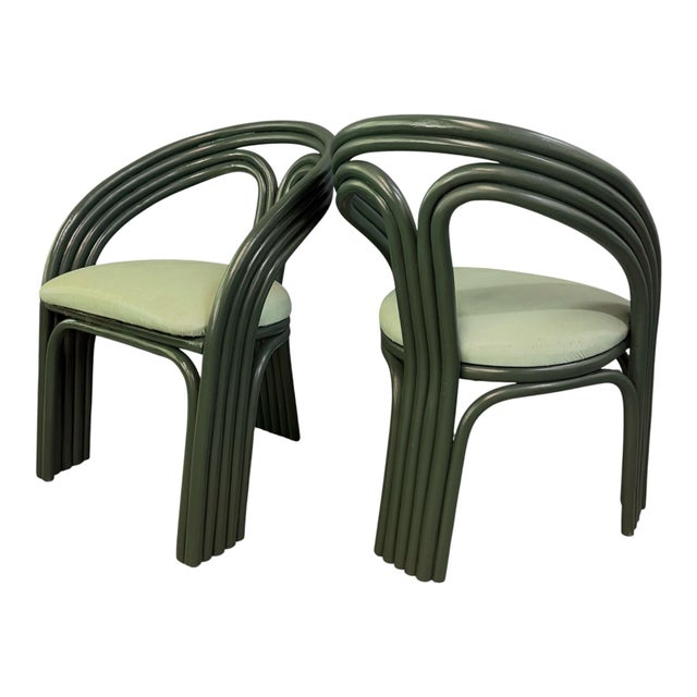 Wonderful set of six vintage postmodern dining or occasional chairs in the style of Axel Enthoven, featuring sculptural...