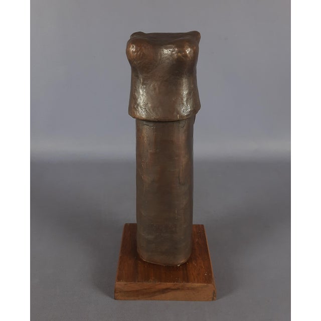 Xante Battaglia, Archaic Figure, 1960s, Bronze on Wood Base For Sale - Image 4 of 13