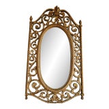 Vintage Syroco Gold Baroque Spanish Revival Style Wall Mirror For Sale