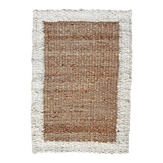 Natural Jute Ivory Trim Rug - 2 X 3 For Sale