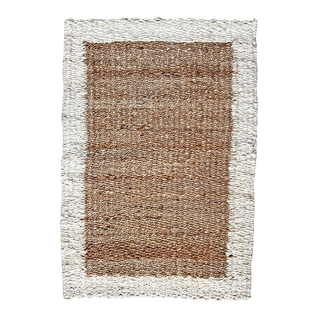 Natural Jute Ivory Trim Rug - 2 X 3 For Sale