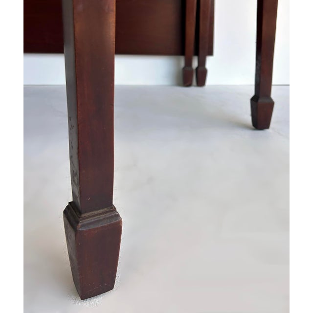 Wood 1950s Antique-Style Mahogany Drop-Leaf Gateleg Table For Sale - Image 7 of 10