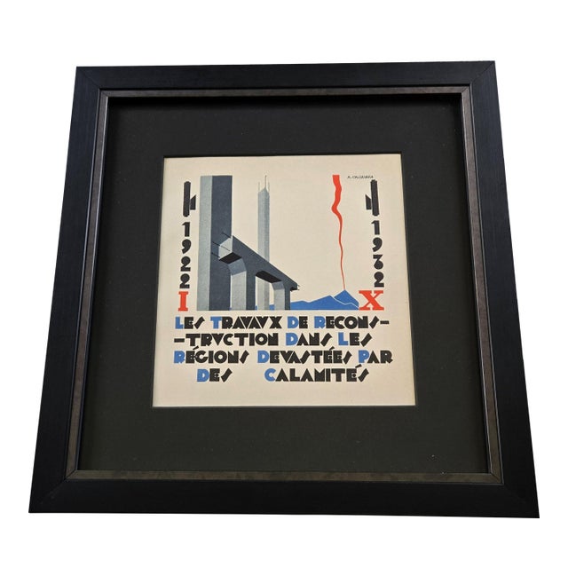Attilio Calzavara 1935 "Les Travaux De Reconstruction Dans Les Régions Devastées Par Des Calamités" For Sale