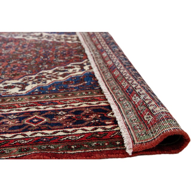 Persian Vintage Persian Designed Hamadan Gallery Wool Rug in Red For Sale - Image 3 of 8