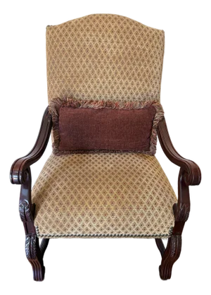 Thomasville Grand Bergère Style Renaissance Revival Carved Mahogany Library Armchair – Model N-1713-Bp