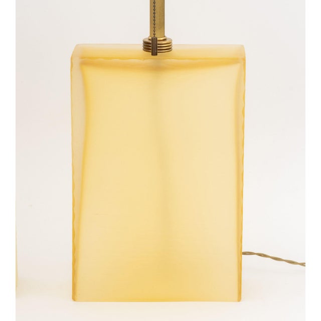 Donghia Pair of John Hutton for Donghia Increspato Murano Glass Lamps For Sale - Image 4 of 8