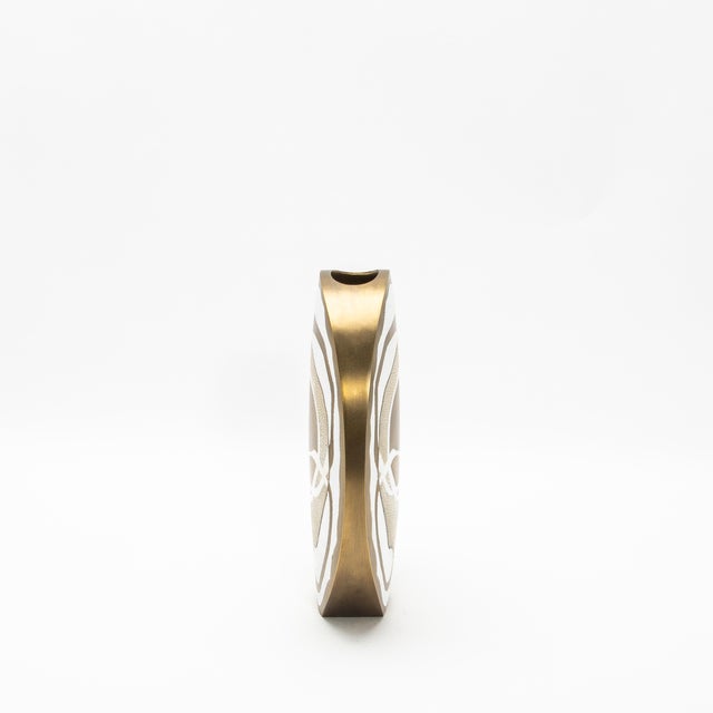 Modern Modern Vase in Shagreen With Mother of Pearls and Brass Details by R&y Augousti For Sale - Image 3 of 7