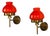 1970s Örsjö Industri Ab, Wall Lights, Brass, Orange Glass - Pair For Sale