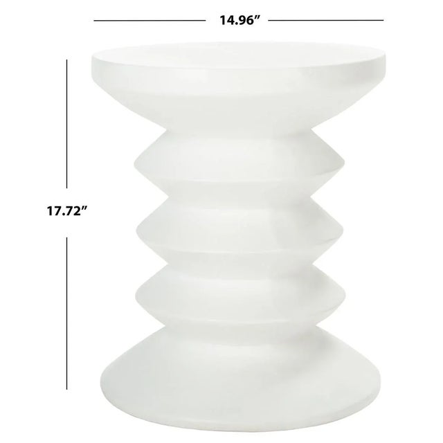 Contemporary Benaya Concrete Accent Stool - Ivory For Sale - Image 3 of 7