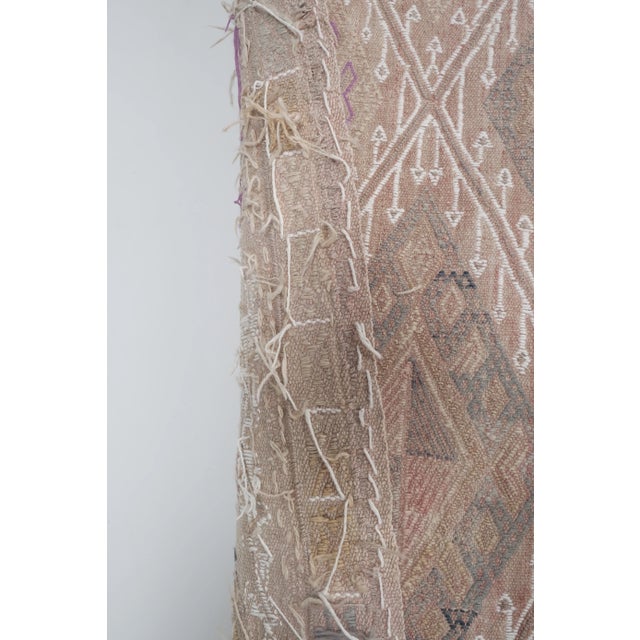 Vintage Faded Turkish Jajim Kilim Rug 5'2'' X 7'3'' For Sale - Image 11 of 13