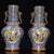 Metal Monumental Pair of Cloisonné Enamel & Bronze Elephant-Handle Vases With Goldfish Motifs For Sale - Image 7 of 9