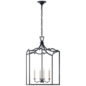Chapman & Myers for Visual Comfort Signature Darlana Medium Fancy Lantern in Aged Iron