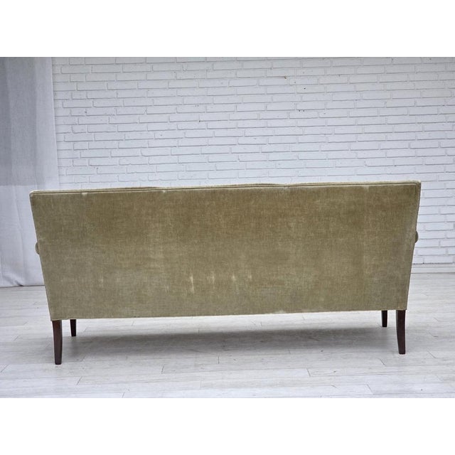 Danish 3-Seater Sofa in Light Green Velour, 1960s For Sale - Image 14 of 18