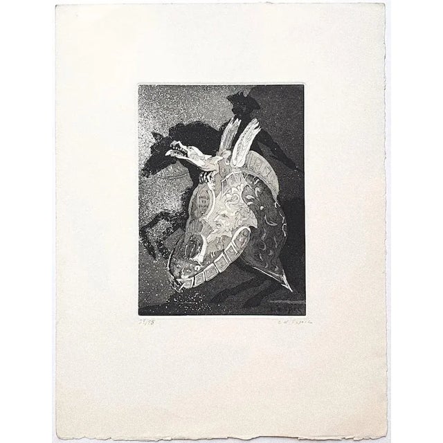 Sea Creature is an original etching artwork on paper realized by Christian Despic (1901-1978), numbered, edition of 35/80...