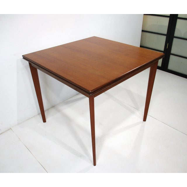 Mid-Century Modern Walnut Folding Dining or Game Table in the Style of Dunbar For Sale - Image 3 of 12