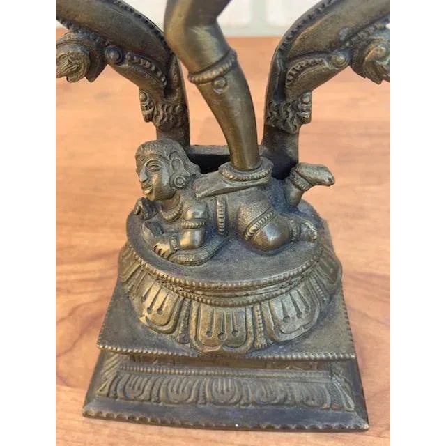 Mid 20th Century Antique Shiva Nataraja the Lord of Dance Statue For Sale - Image 5 of 6