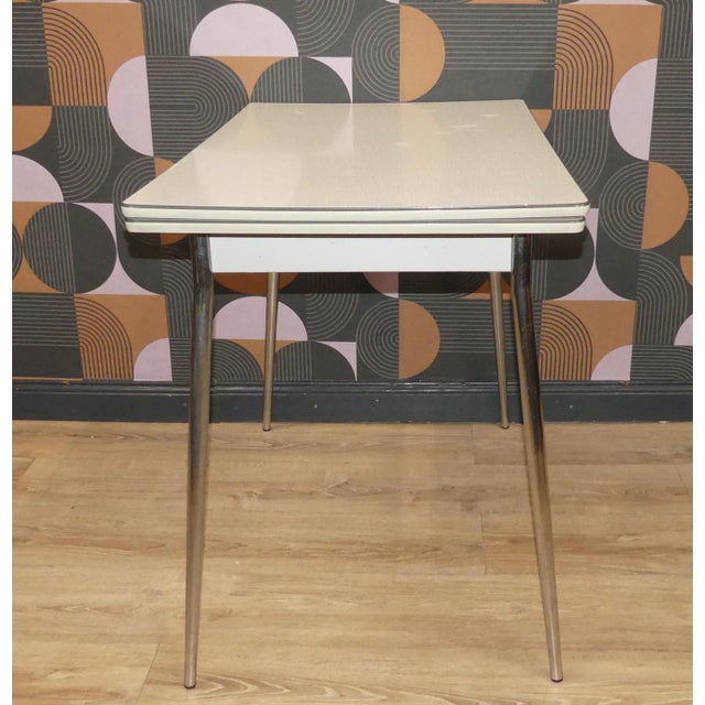 Silver Extendable Kitchen Table in Chrome and Resopal, 1960s For Sale - Image 8 of 14