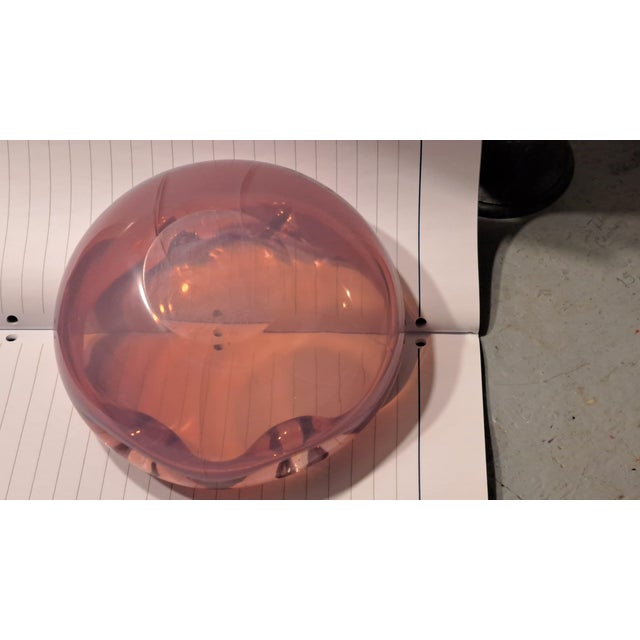 Murano Glass Sommerso 1950s Vintage Hand Blown Opalescent Pink Ashtray/Trinket Dish Styled After Murano For Sale - Image 4 of 10