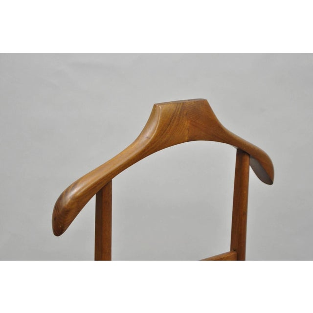 Vintage Mid Century Italian Modern Beech Wood Clothing Valet Chair Seat (A) For Sale - Image 14 of 18