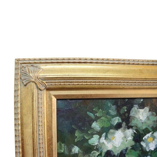 Rose Vintage Oil on Canvas Floral Still Life Painting of Garden Roses C1960 For Sale - Image 8 of 14