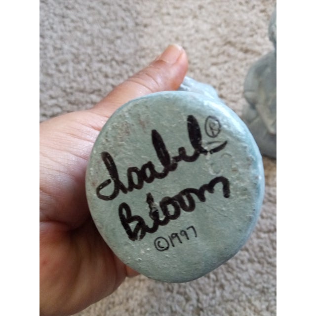 Stone Gorgeous Pair of Signed Isabel Bloom Winged Musical Angels For Sale - Image 7 of 8