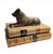 Vintage Sculpture ~ Bronze Wolf Lying on Top of a Book For Sale - Image 4 of 12