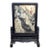 1980s Black Sandalwood Framed Marble Table Screen, Natural Stone Landscape For Sale