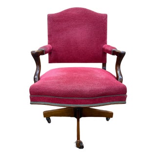 Edwardian Swivel Office Chair in Wood and Cast Iron, 1920s For Sale