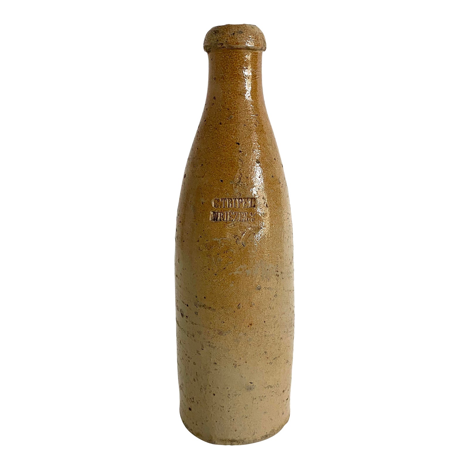 Antique German Stoneware Beer Bottle | Chairish