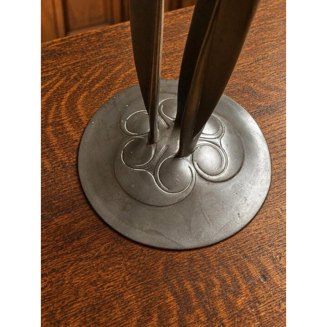 Tudric Pewter Pattern 0223 Candlestick by Archibald Knox for Liberty & Co., 1902 For Sale - Image 3 of 7