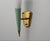 Mid-Century Modern Vintage Italian Brass and Green-Lacquered Steel Wall Sconce with Opaline Glass Shade, 1950s For Sale - Image 3 of 7
