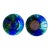Vintage Stangl Coastal Art Pottery Mediterranean Blue Green Bowls - Pair For Sale