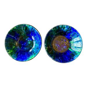 Vintage Stangl Coastal Art Pottery Mediterranean Blue Green Bowls - Pair
