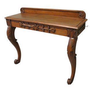 Carved Oak Console Table For Sale