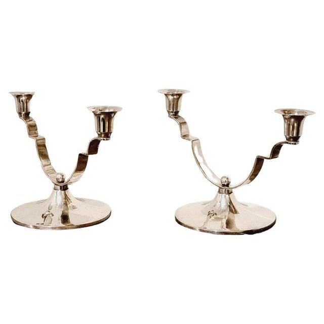 Danish Candleholders by Dana DFA, 1890s, Set of 2 For Sale - Image 8 of 8