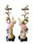 Metal Yellow and Pink Porcelain and Bronze Parrot Candlesticks by Gand & C, Set of 2 For Sale - Image 7 of 7