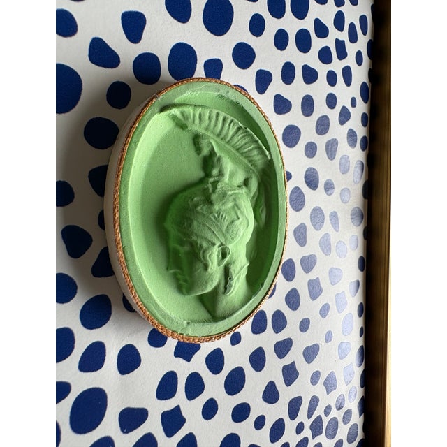 2020s 2025 Marin Montagut Parisian Large Green Intaglio Plaster Grand Tour Replica, Framed For Sale - Image 5 of 10