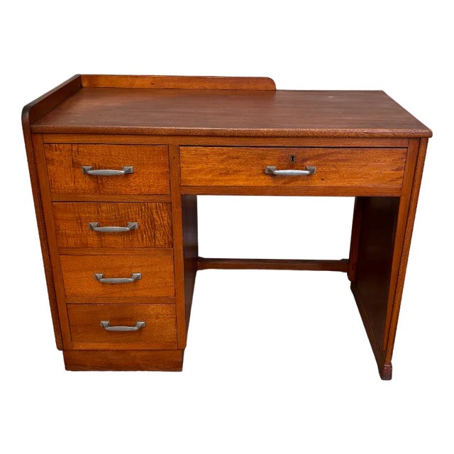 Vintage Desk in Wood & Metal For Sale