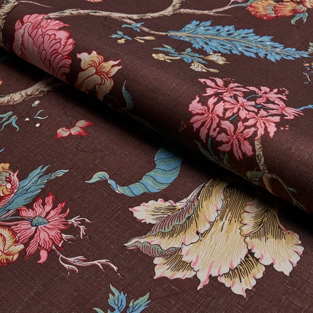Schumacher SAMPLE - Schumacher Josephine Fabric In Cinnabar For Sale - Image 4 of 4