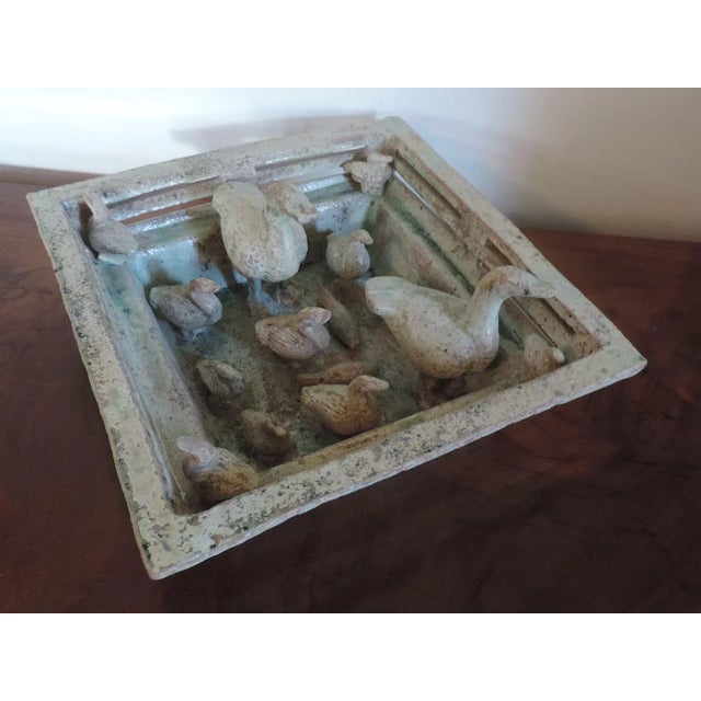 Ceramic Antique Chinese Han Dynasty Model of a Duck Pond For Sale - Image 7 of 11