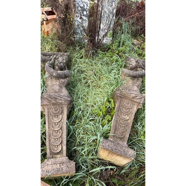 Hand-Carved Stone Sculptures, Early 20th Century, Set of 2 For Sale - Image 9 of 13
