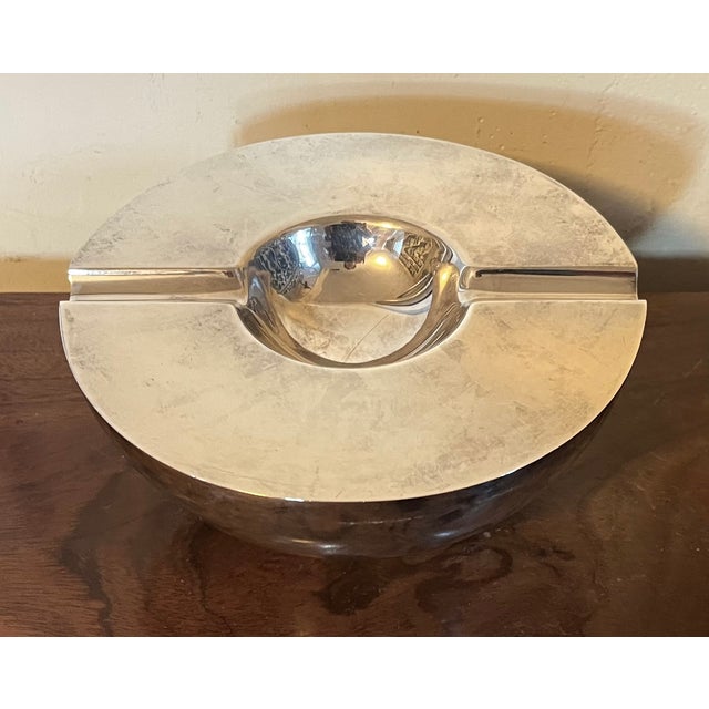 Vintage Art Deco Style Silverplate Orb Cigar Ashtray For Sale - Image 14 of 15