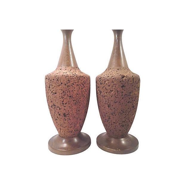 Laurel Lamp Company 1960s Laurel Lamp Company Cork Table Lamps - a Pair For Sale - Image 4 of 4