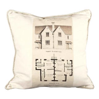 Design for a Pair of Modern Cottages Linen Pillow For Sale