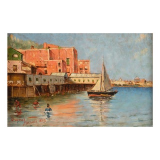 Giuseppe Buono, Napoli, 1889, Oil on Board For Sale