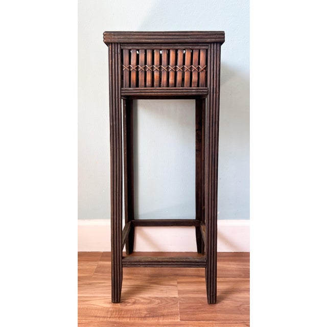 Mid-20th C. Asian Bamboo Pedestal Plant Stand – Chinoiserie / British Colonial For Sale In Houston - Image 6 of 9