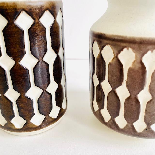 Vases with Relief Decoration from Jasba, West Germany, 1960s, Set of 2 For Sale - Image 5 of 7