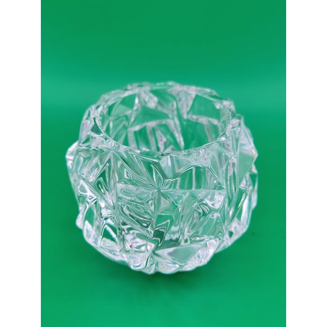 Glass Late 20th Century Tiffany & Co Candle Holder Rock Hand Cut Crystal Pattern Votive Tea Light 3"H For Sale - Image 7 of 12